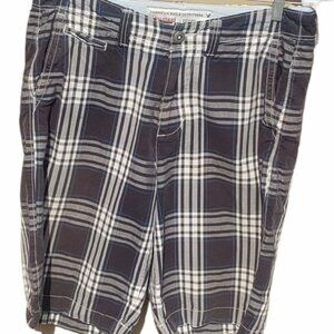 American Eagle Blue Plaid Longboard Shorts 30